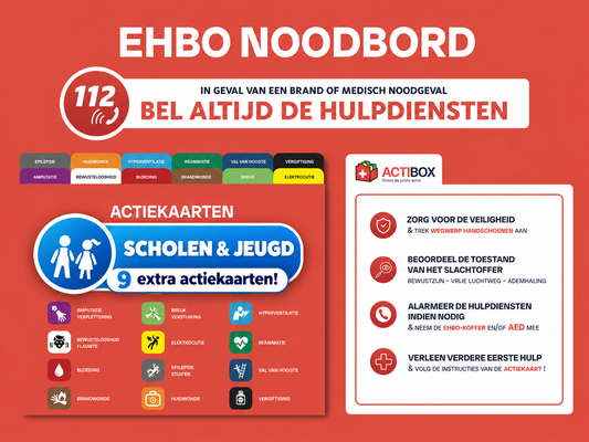 Scholen ActiBox — EHBO noodboard met 9 extra actiekaarten