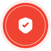 Red circle with a white check mark icon